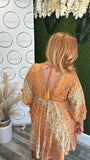 Kaftan dress (orange+mustard)