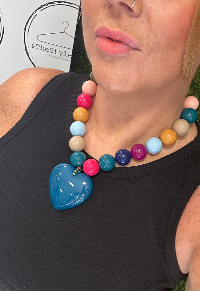 Bold chunky heart necklace
