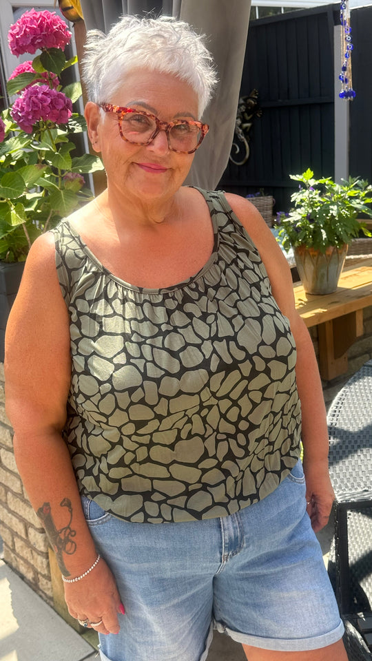 Magic vest top CRACKLE PRINT