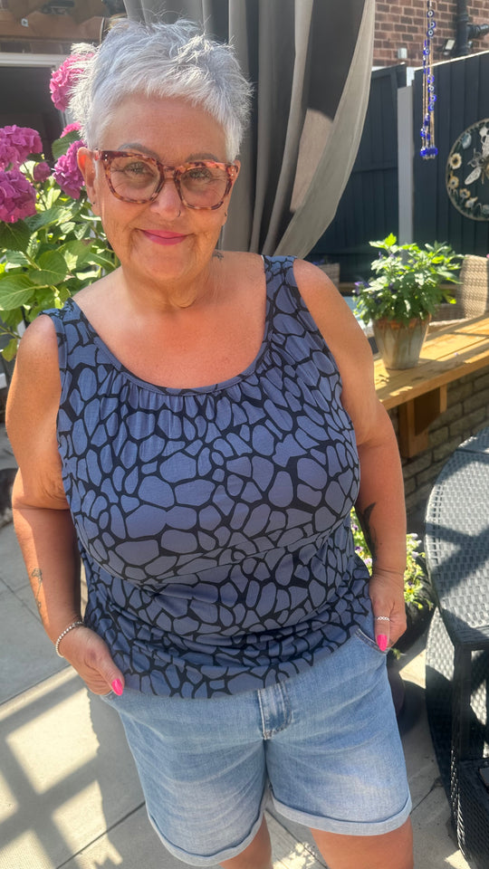 Magic vest top CRACKLE PRINT