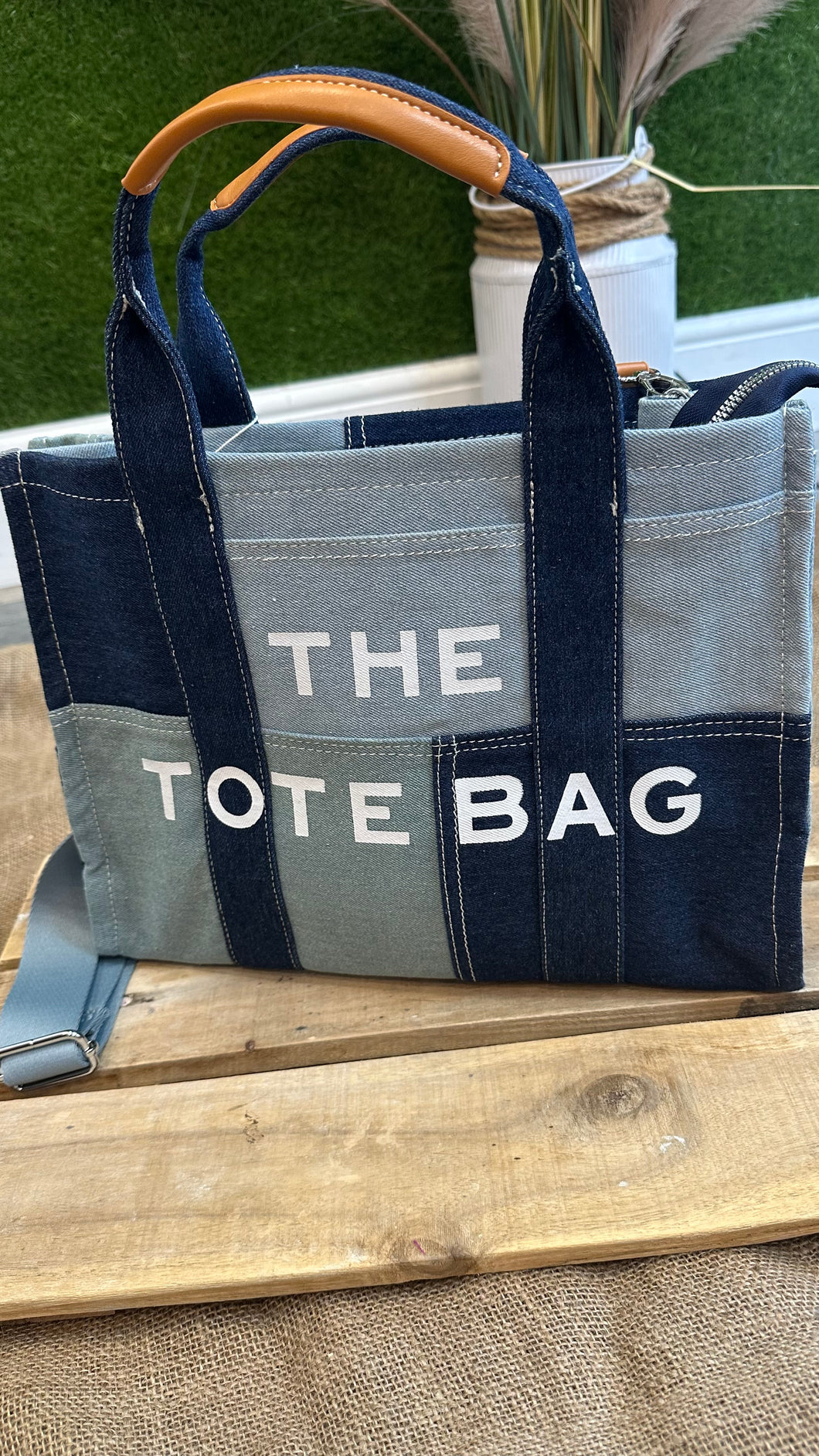 Inspired Tote bag (denim patch design)