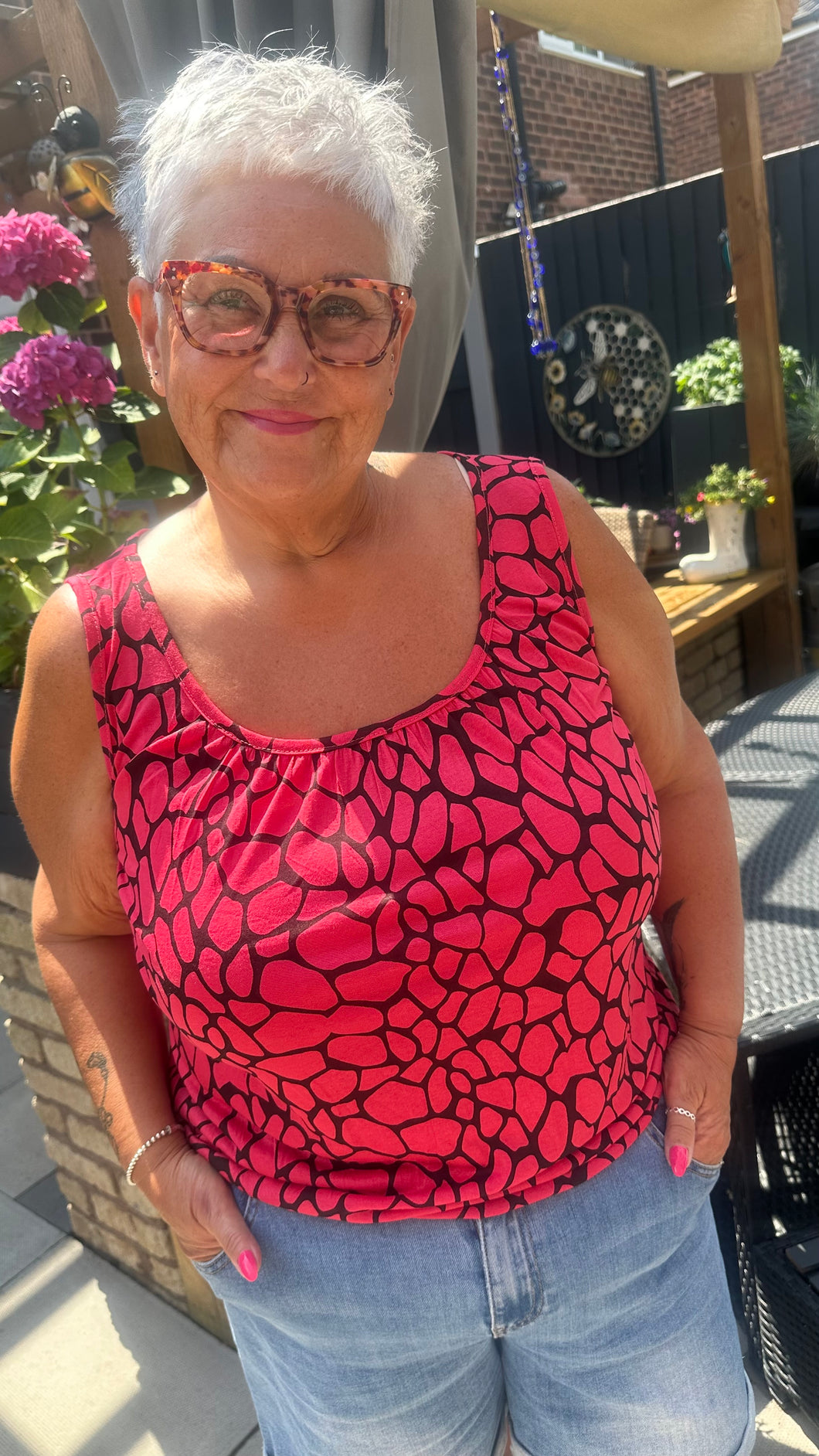 Magic vest top CRACKLE PRINT