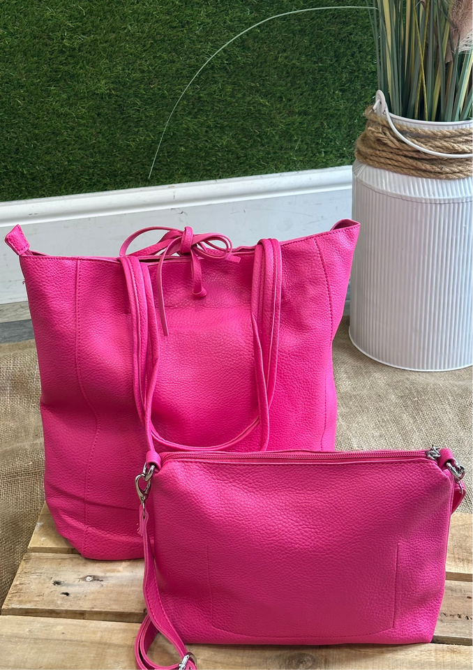 Hot pink shoulder 2 in 1 bag