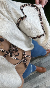 Leopard tie cardigan