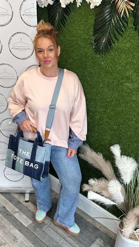 Denim effect jumper