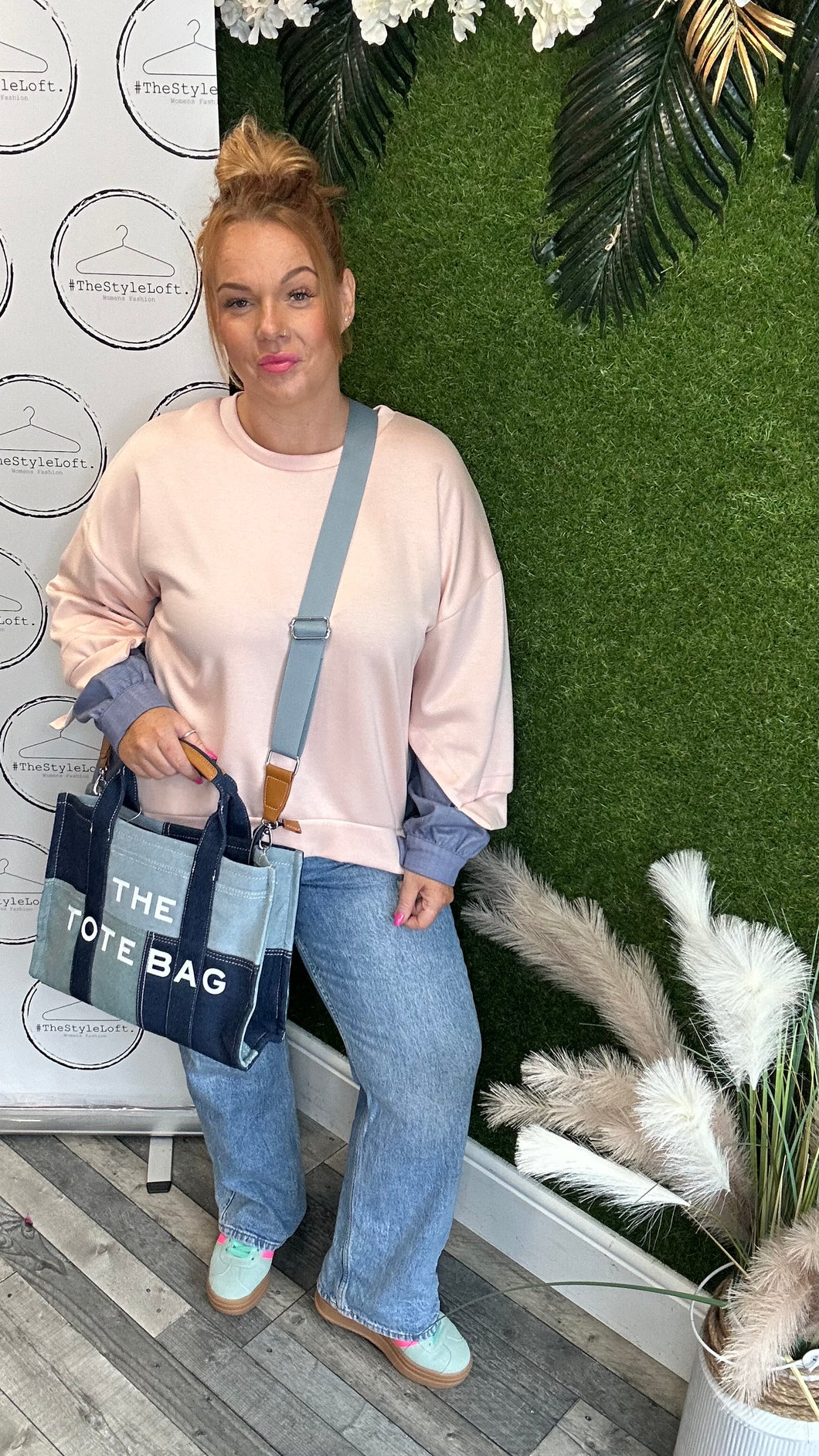 Denim effect jumper