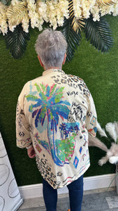 Shimmer + Print edge to edge jacket