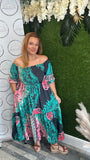 Boho meets Ibiza maxi dress (green+black)
