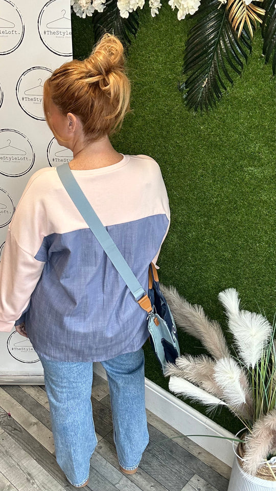Denim effect jumper