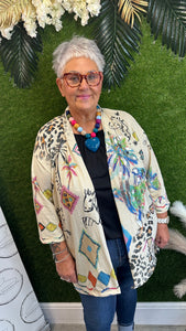 Shimmer + Print edge to edge jacket