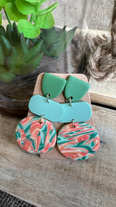 Marble trio dangle earrings