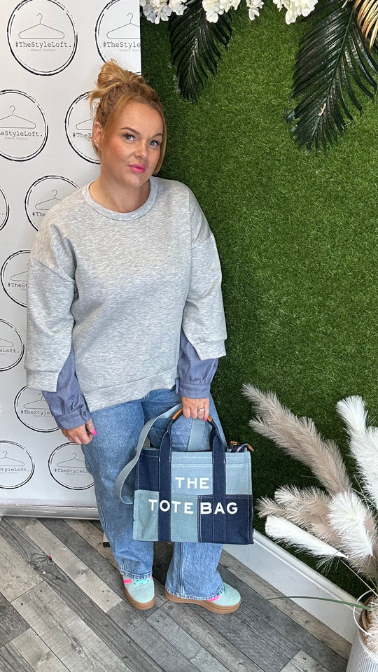 Denim effect jumper