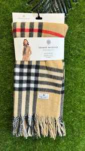 Wool checked scarf