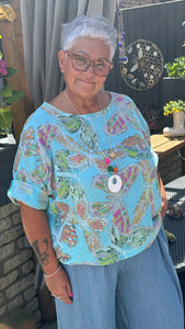 Butterfly linen top