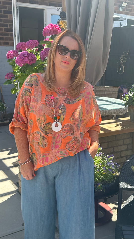 Butterfly linen top