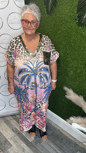 Glitzy maxi print dress (design 1)