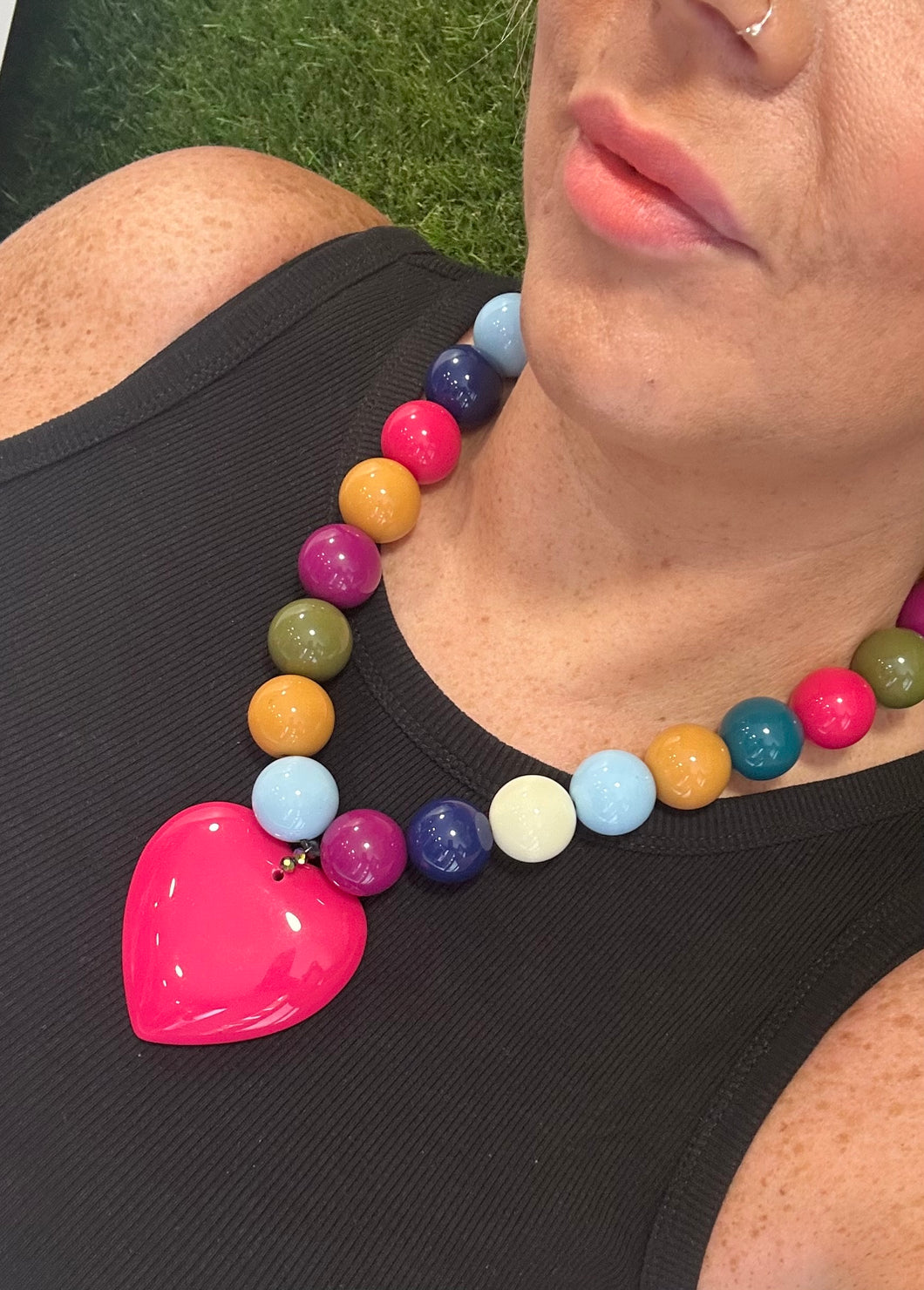Bold chunky heart necklace