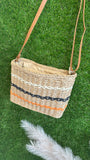 Square straw shoulder bag