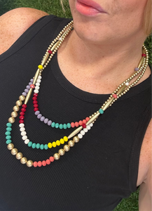 Multi layer beaded necklace