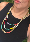 Multi layer beaded necklace