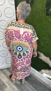 Glitzy maxi print dress (design 1)