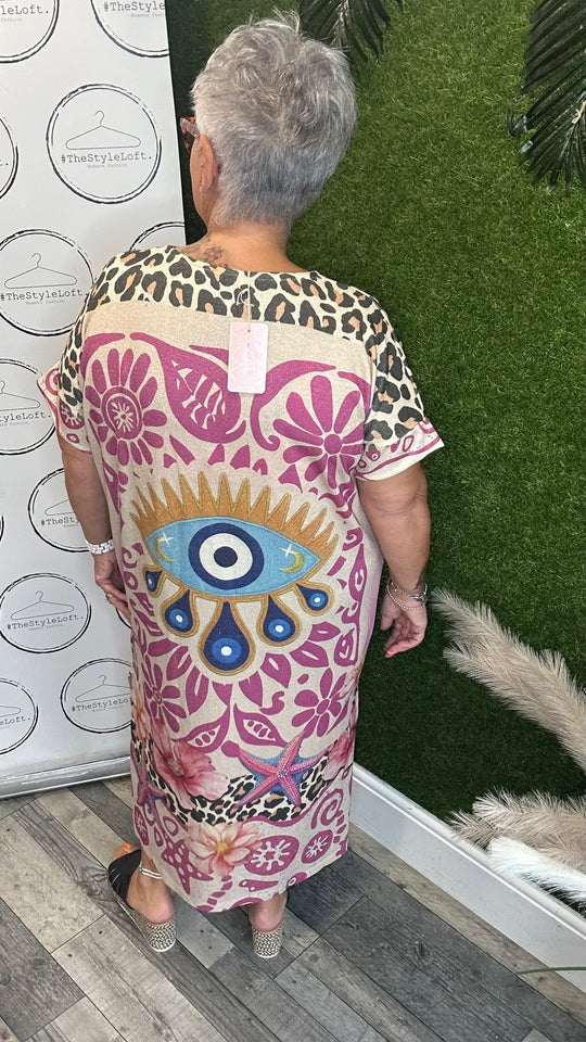 Glitzy maxi print dress (design 1)