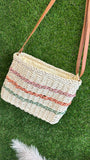 Square straw shoulder bag