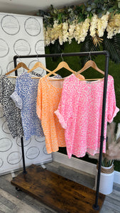 Leopard linen top