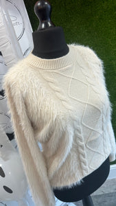 Fluffy cable knit